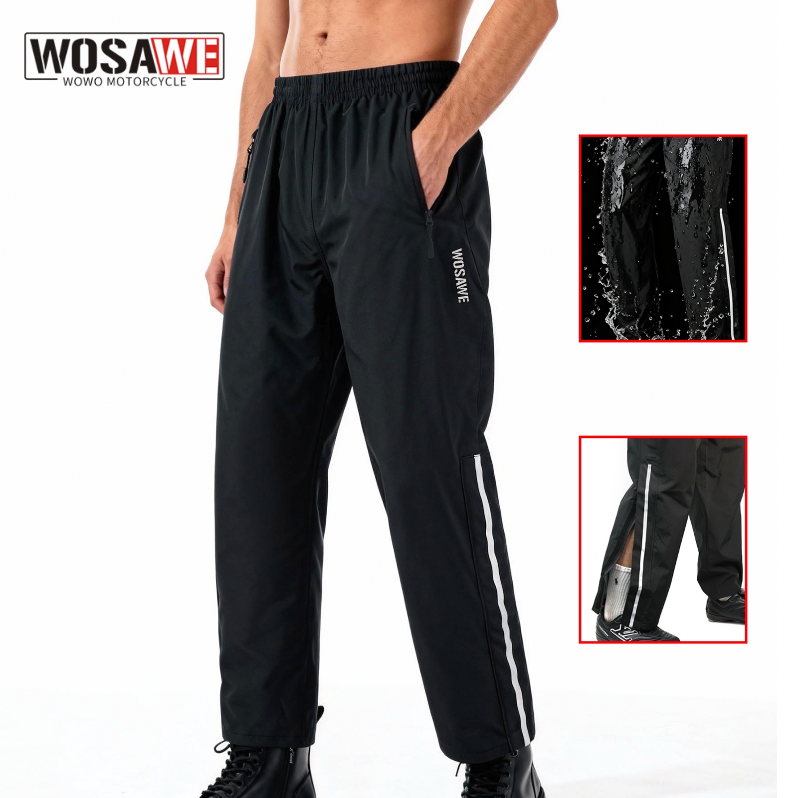 Motorcycle Rain Suit - WOSAWE Motorcycle Motorbike Rainproof Single Pants