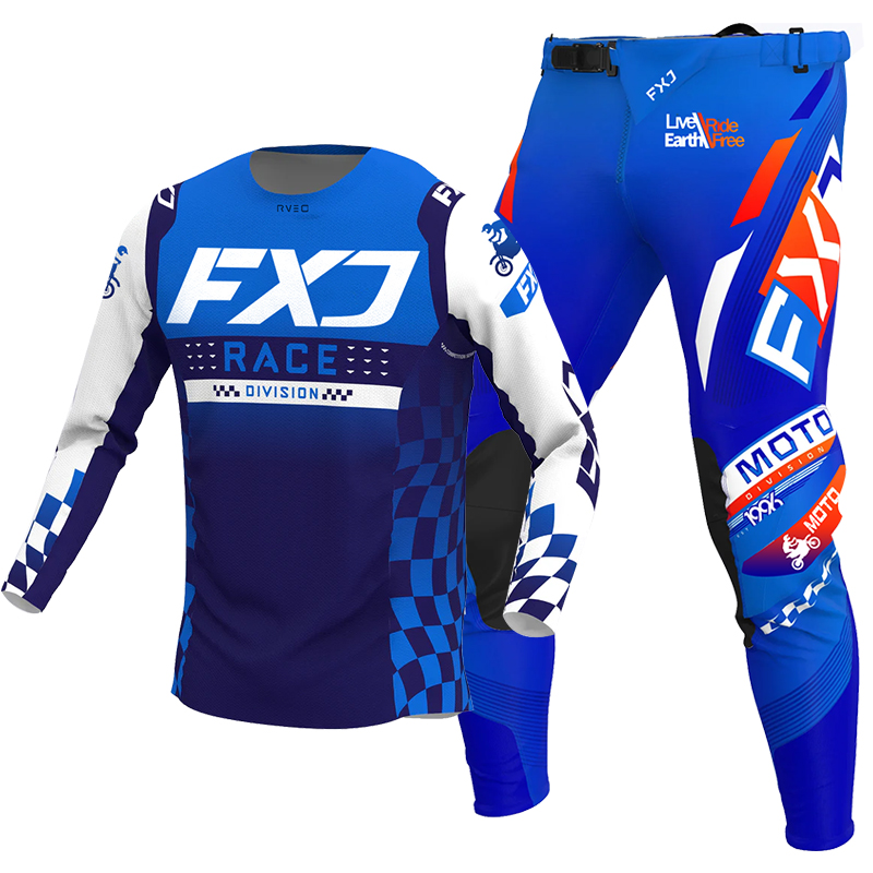 Motorcycle Gear Blue - 2025 FXJ motocross jersey and pants