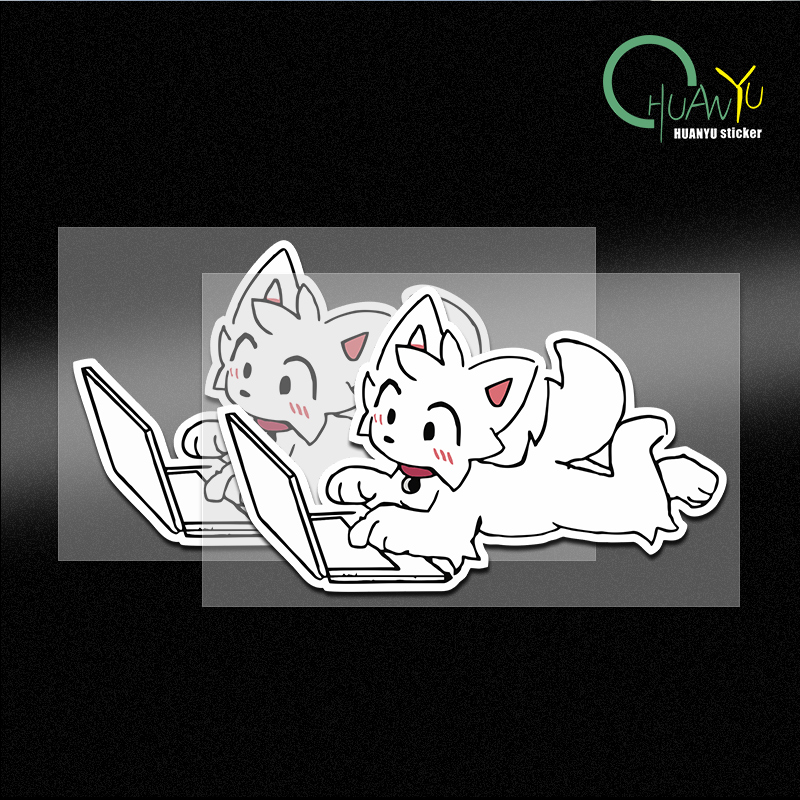 Motorcycle Gear For Dogs - Cartoon anime dog reflective car sticker