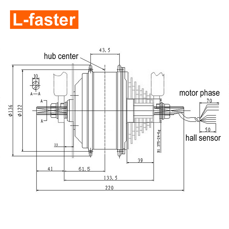 H04 250W 24V 36V 48V Mountain  - Motorcycle Gear Hub ulasan dan harga