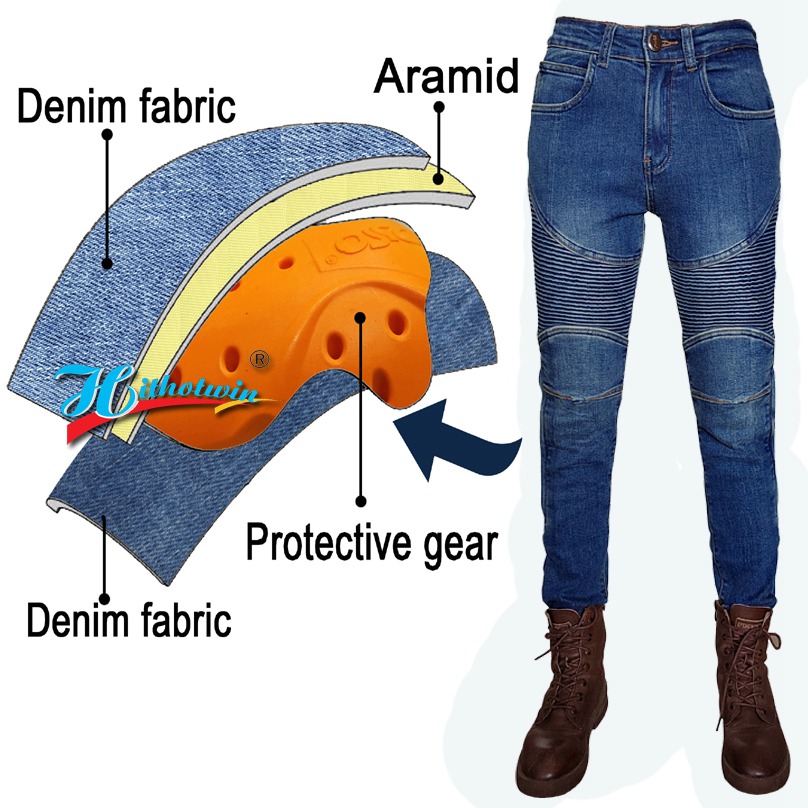 Women's Kevlar Motorcycle Jean - Motorcycle Gear Blue ulasan dan harga
