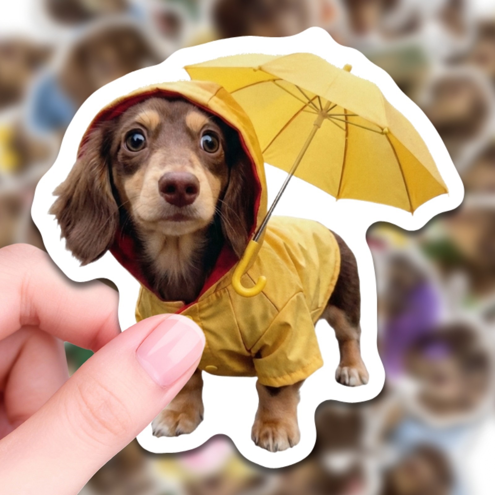 50 Pcs HD Cute Dachshund Stick - Motorcycle Gear For Dogs ulasan dan harga