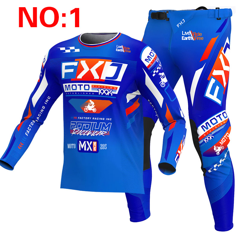 2025 FXJ motocross jersey and  - Motorcycle Gear Blue ulasan dan harga