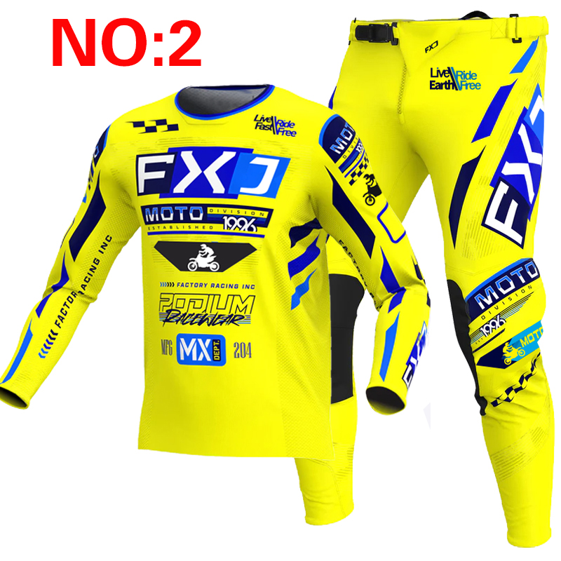 2025 FXJ motocross jersey and  - Motorcycle Gear Blue ulasan dan harga