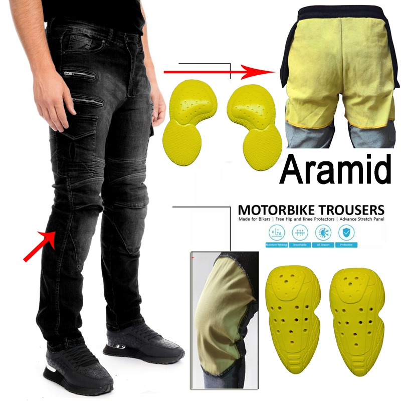 Motorcycle pants black men zip - Motorcycle Gear Blue ulasan dan harga