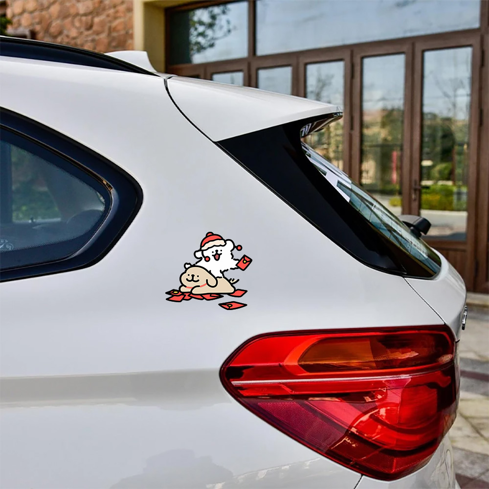 Cartoon Puppy Maltese Car Stic - Motorcycle Gear For Dogs ulasan dan harga